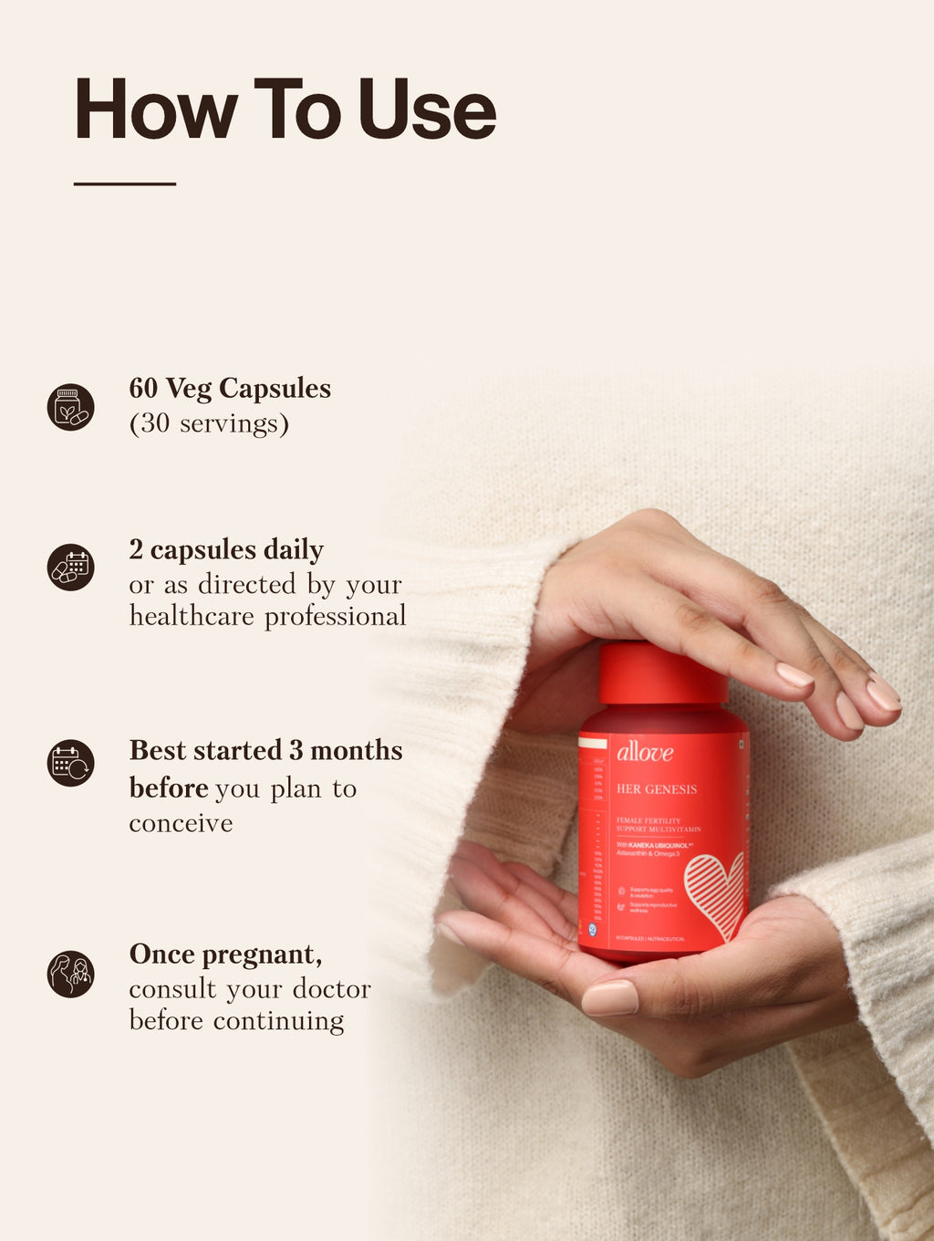 Her Genesis - Female Fertility Support Multivitamin - B