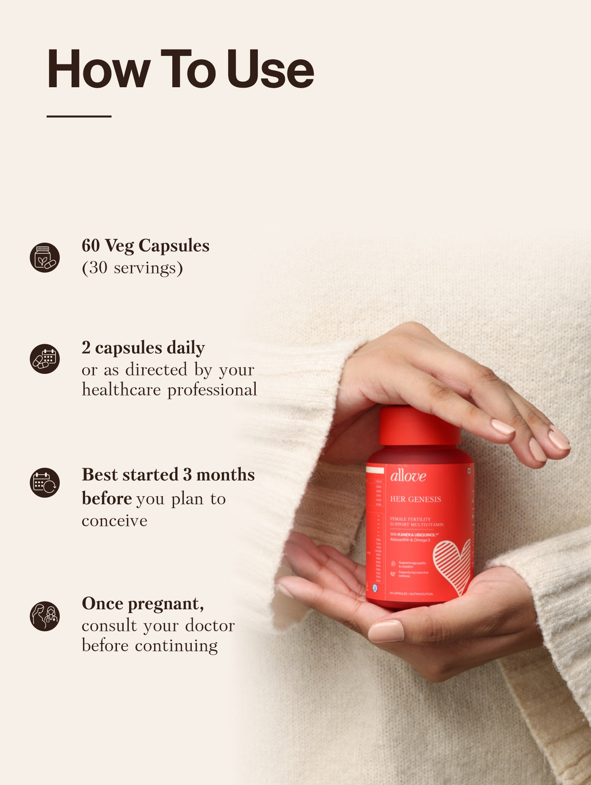 Her Genesis - Female Fertility Support Multivitamin - B