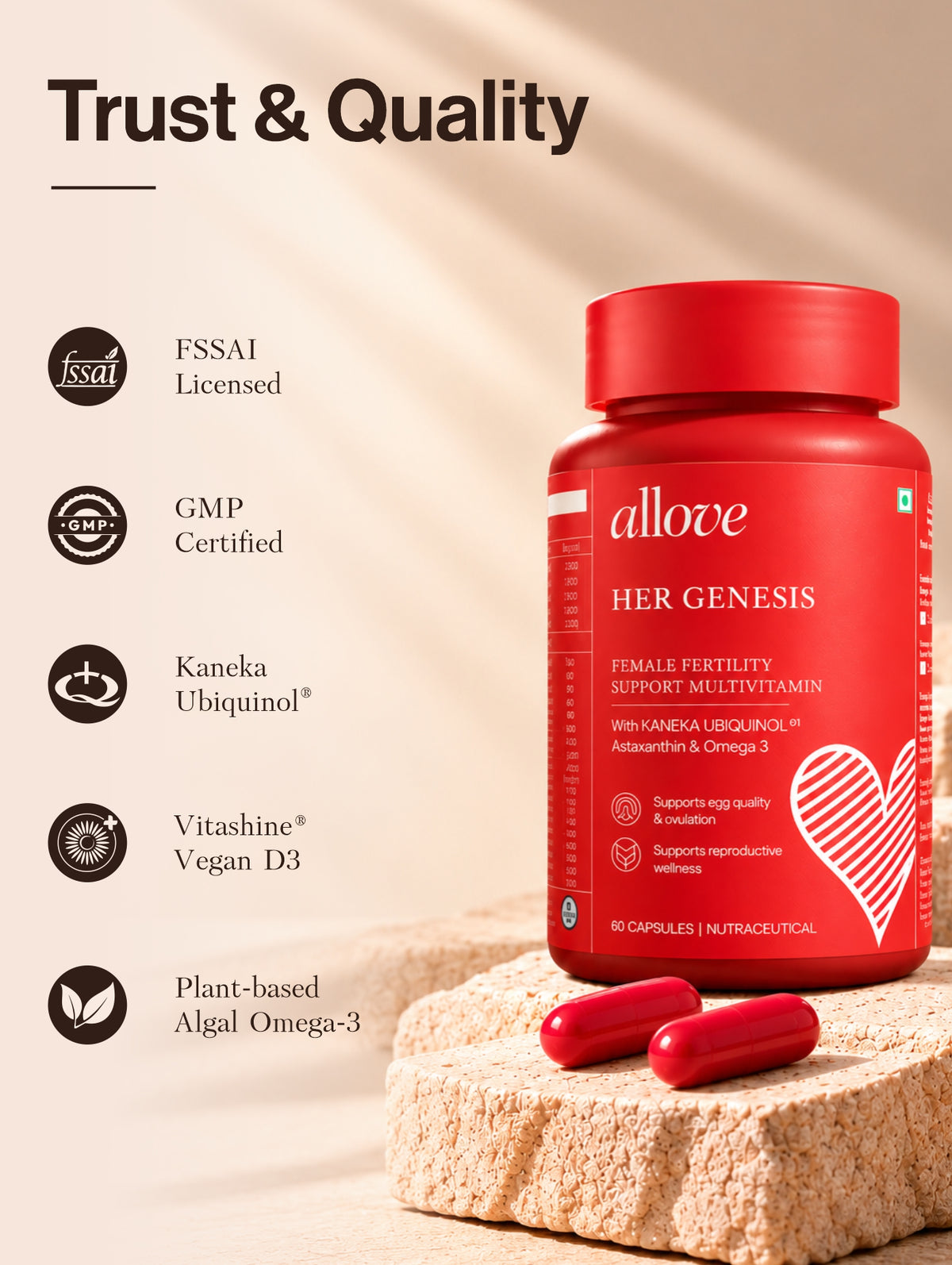 Her Genesis - Female Fertility Support Multivitamin - B