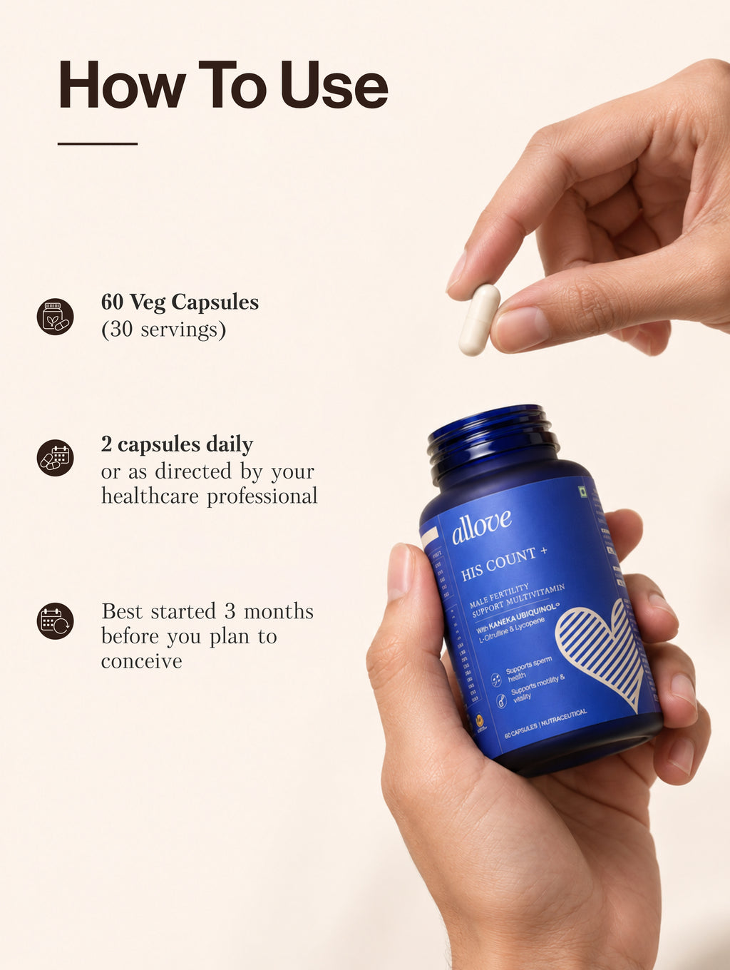 His Count+ Male Fertility Support Multivitamin - B