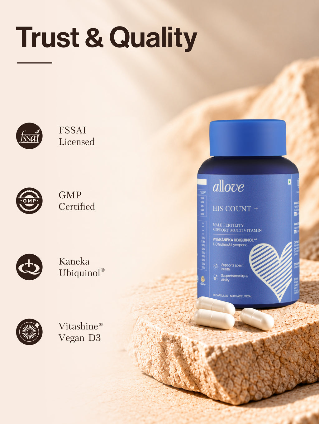 His Count+ Male Fertility Support Multivitamin - B