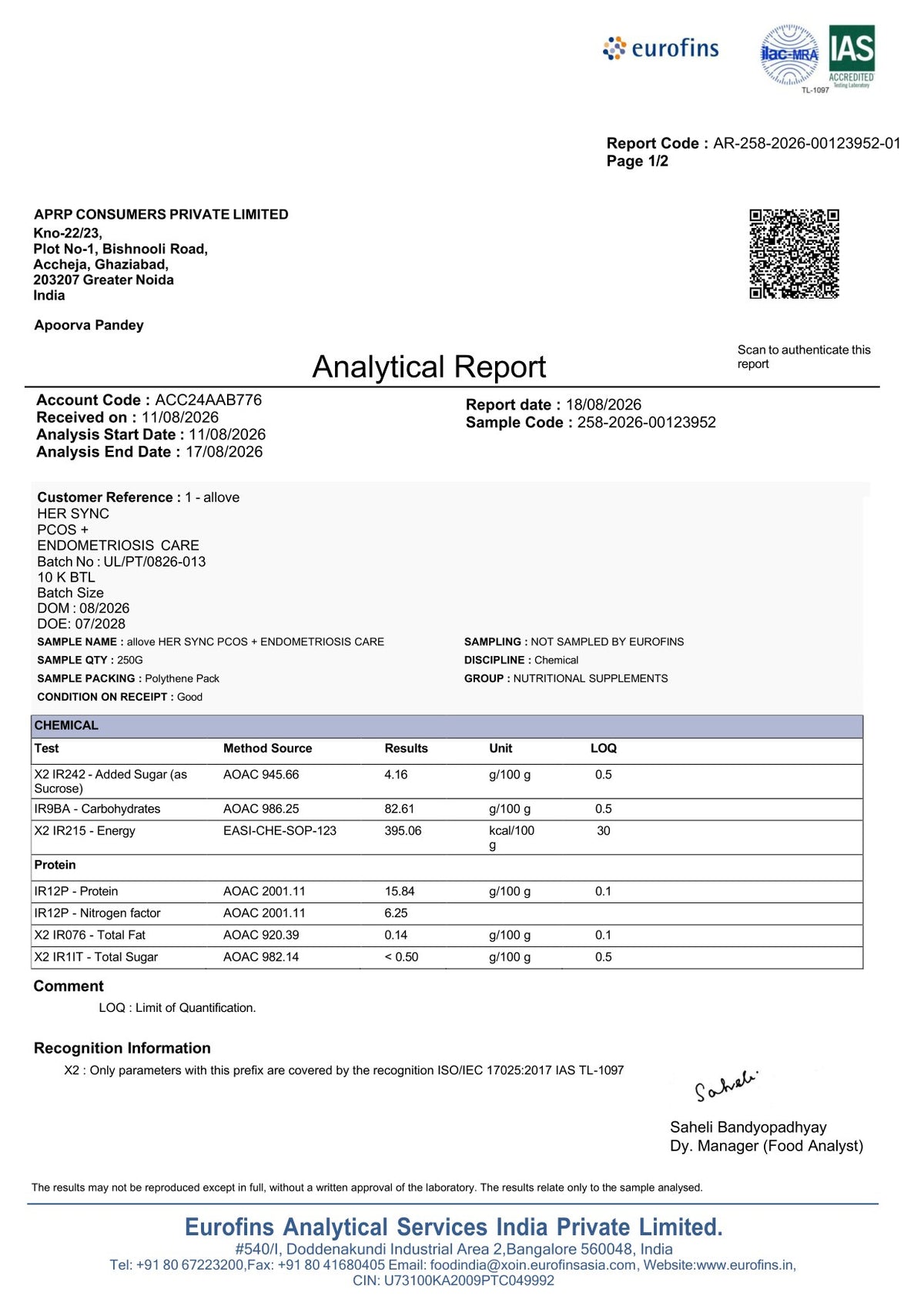 Her Sync lab report